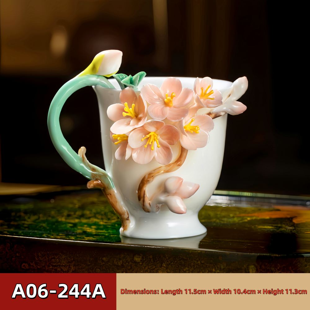 Intangible Cultural Heritage Hand-Pinched Flower Mug - A-24