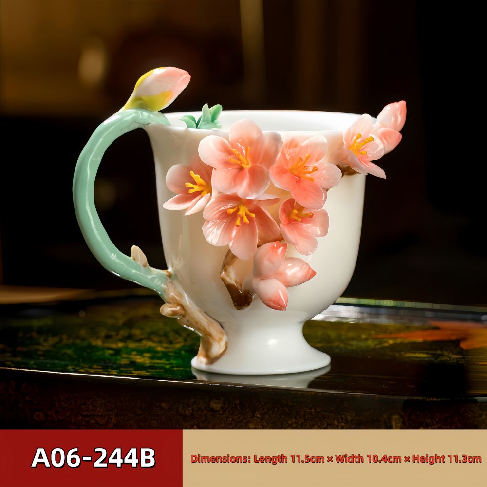Intangible Cultural Heritage Hand-Pinched Flower Mug - A-24