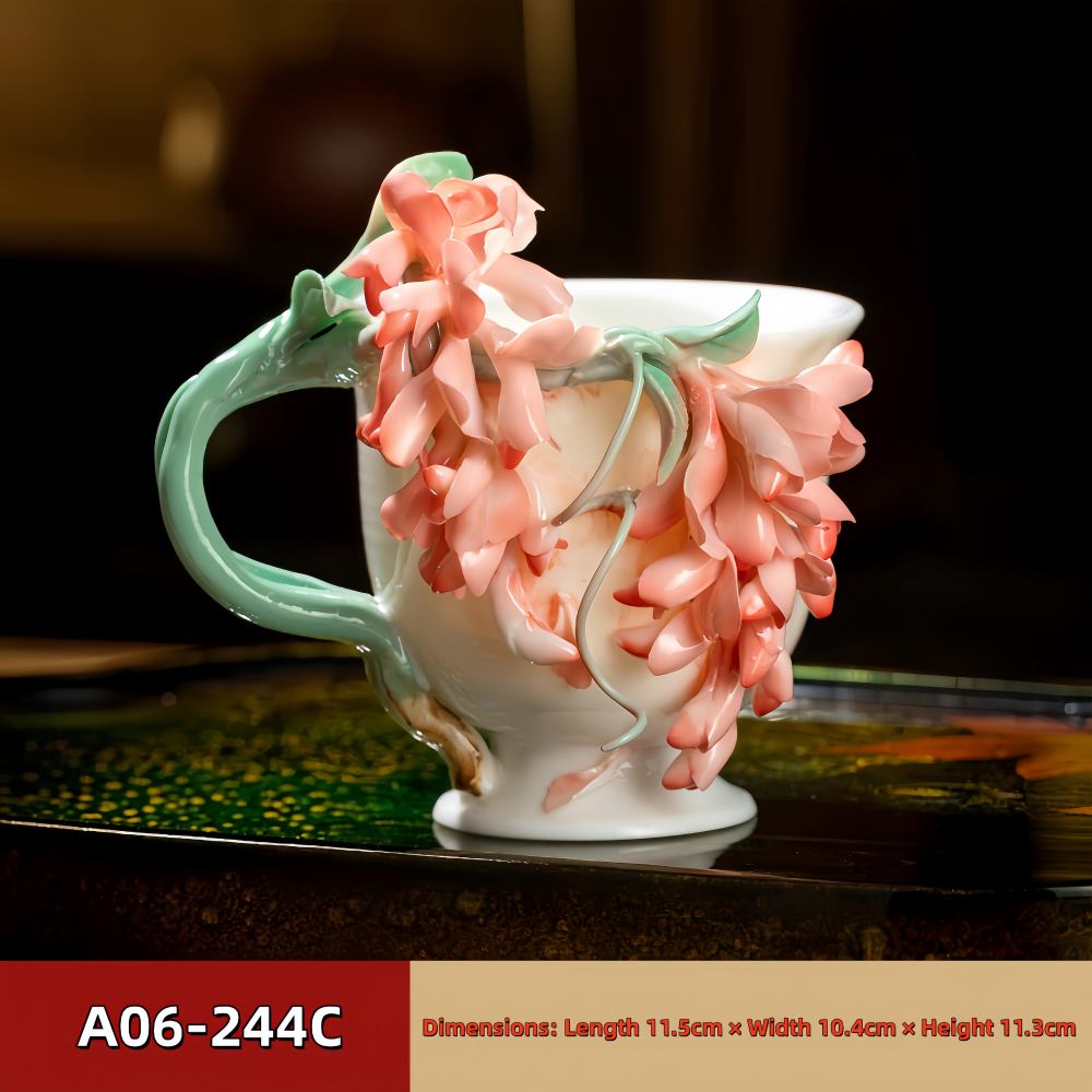 Intangible Cultural Heritage Hand-Pinched Flower Mug - A-24