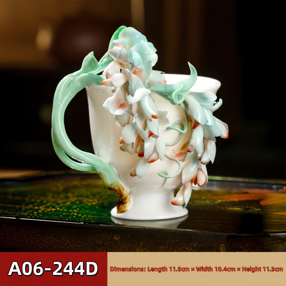 Intangible Cultural Heritage Hand-Pinched Flower Mug - A-24
