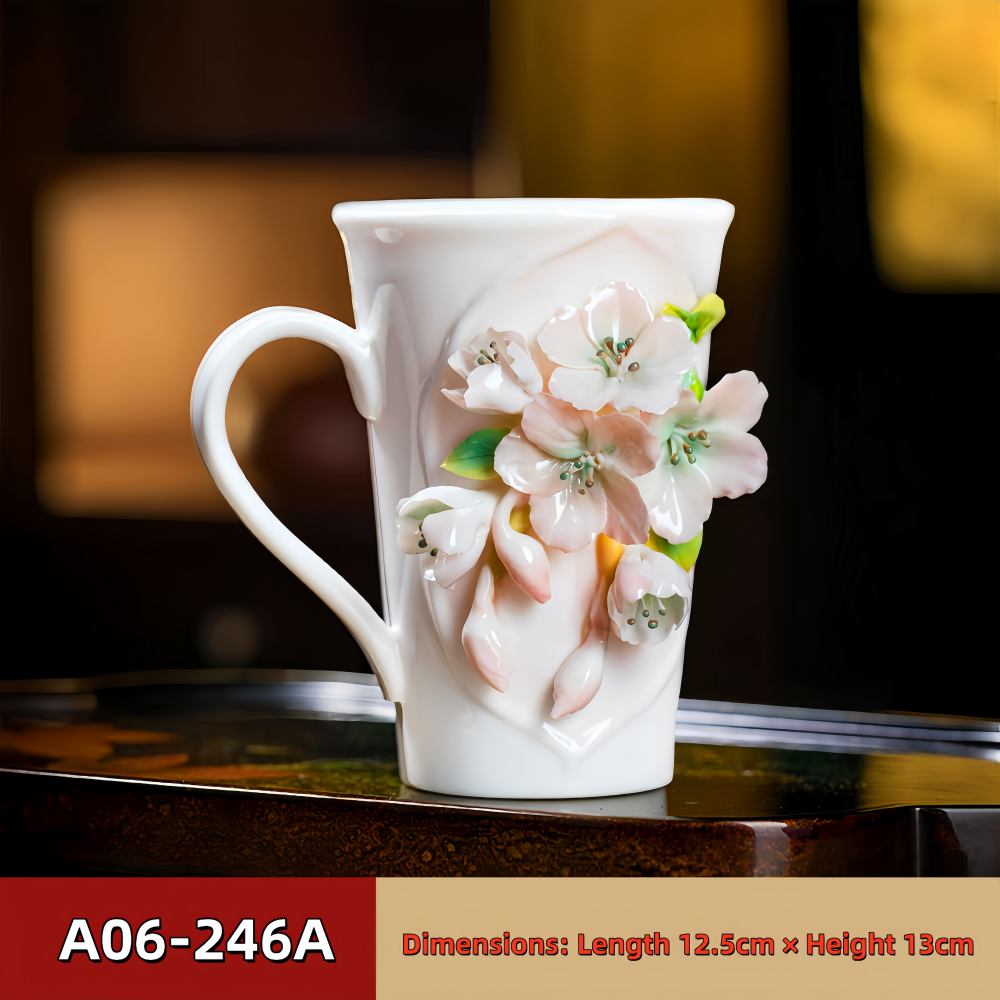 Intangible Cultural Heritage Hand-Pinched Flower Mug - A-24