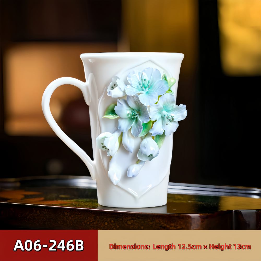 Intangible Cultural Heritage Hand-Pinched Flower Mug - A-24