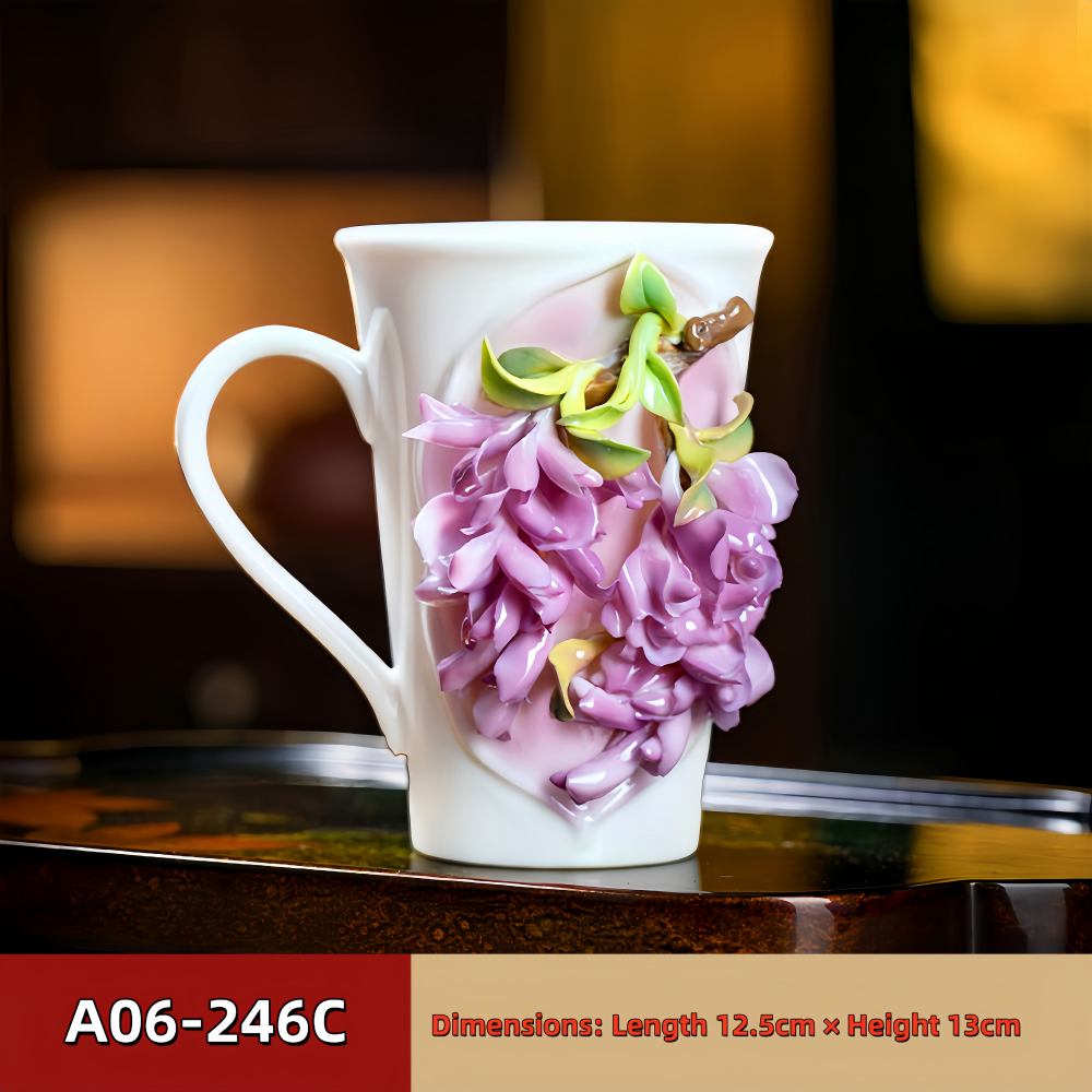 Intangible Cultural Heritage Hand-Pinched Flower Mug - A-24