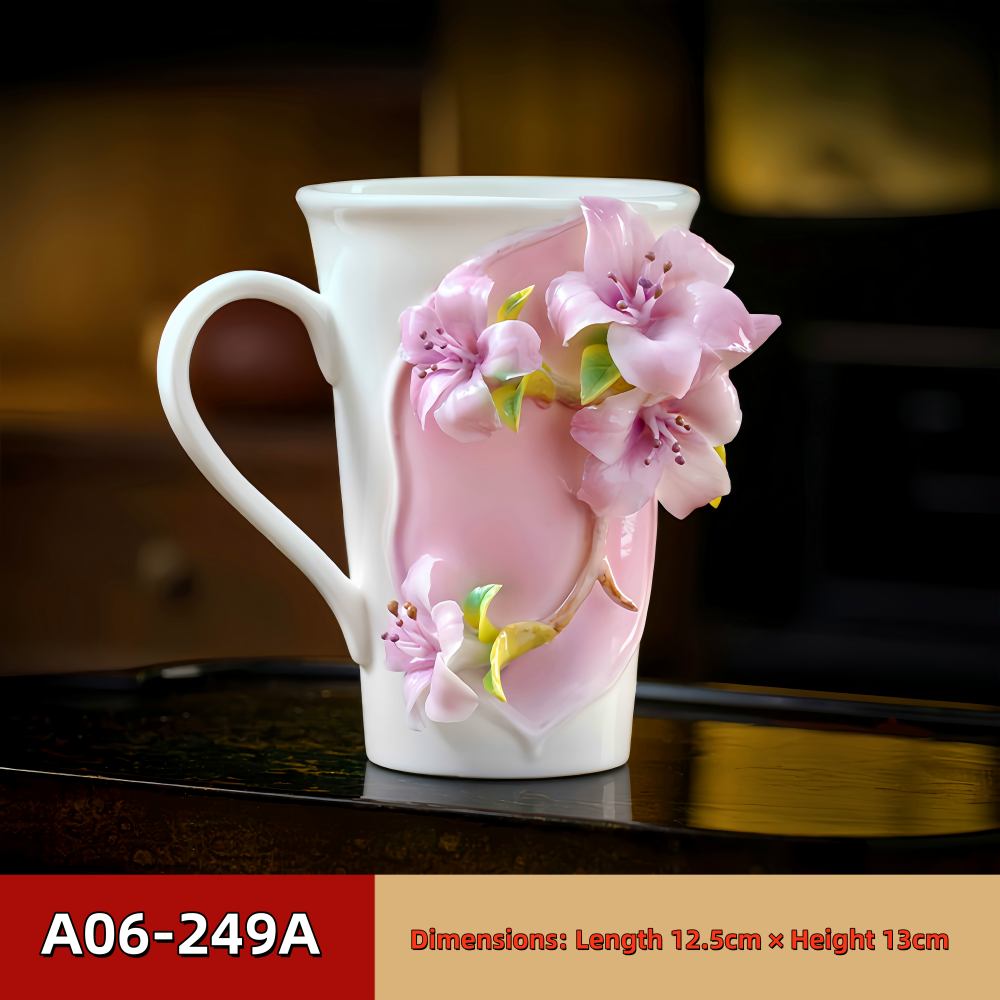 Intangible Cultural Heritage Hand-Pinched Flower Mug - A-24