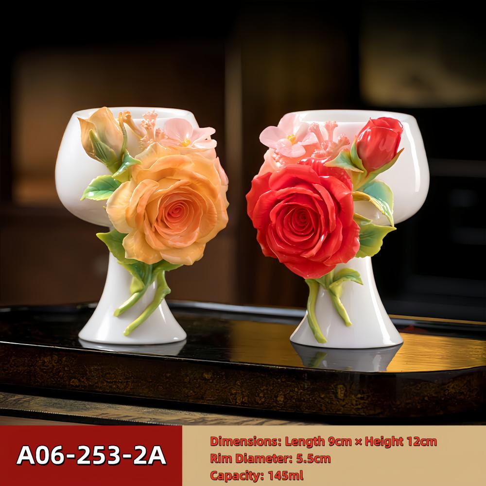 Intangible Cultural Heritage Hand-Pinched Flower Mug - A-25 Bestie Edition