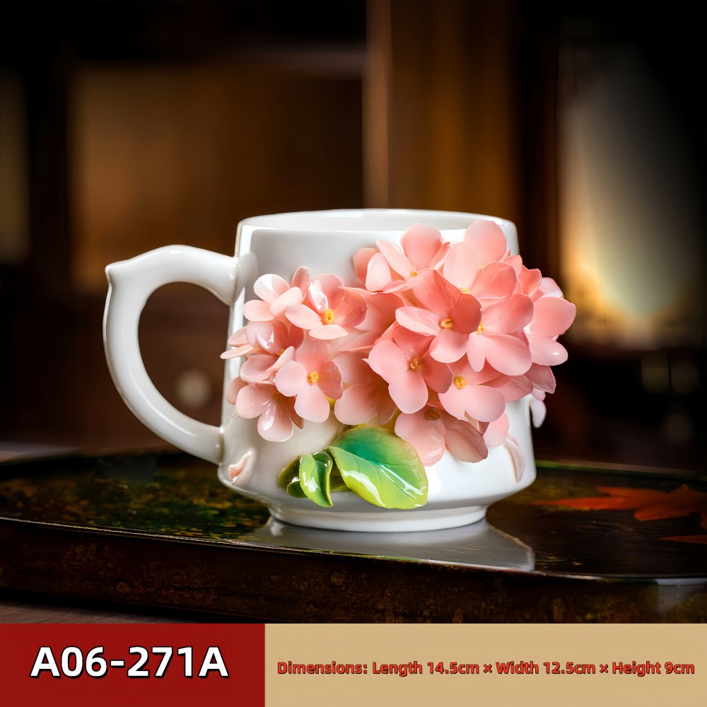 Intangible Cultural Heritage Hand-Pinched Flower Mug - A-27
