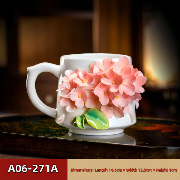 Intangible Cultural Heritage Hand-Pinched Flower Mug - A-27