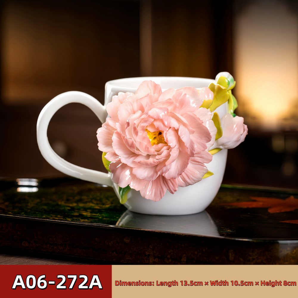 Intangible Cultural Heritage Hand-Pinched Flower Mug - A-27