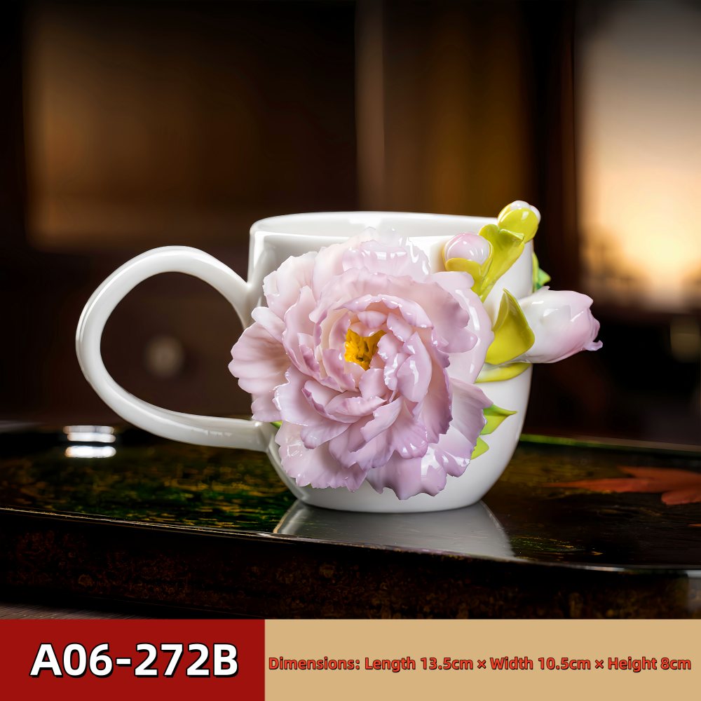 Intangible Cultural Heritage Hand-Pinched Flower Mug - A-27