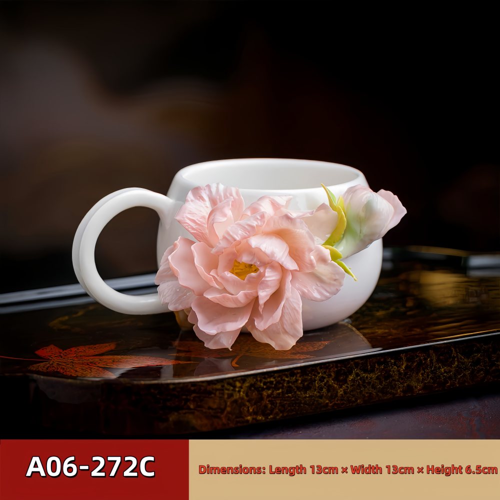 Intangible Cultural Heritage Hand-Pinched Flower Mug - A-27