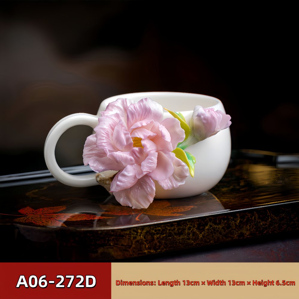 Intangible Cultural Heritage Hand-Pinched Flower Mug - A-27