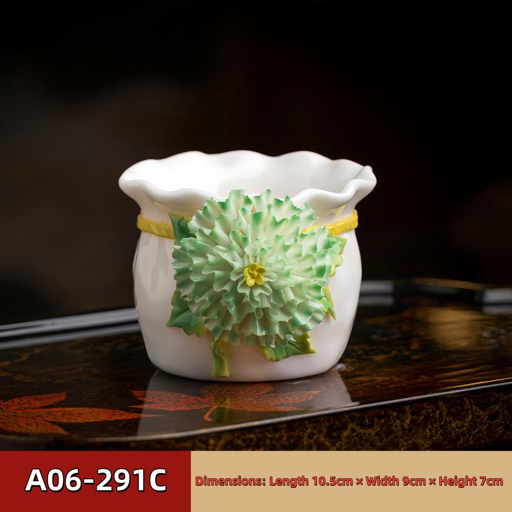 Intangible Cultural Heritage Hand-Pinched Flower Mug - A-29