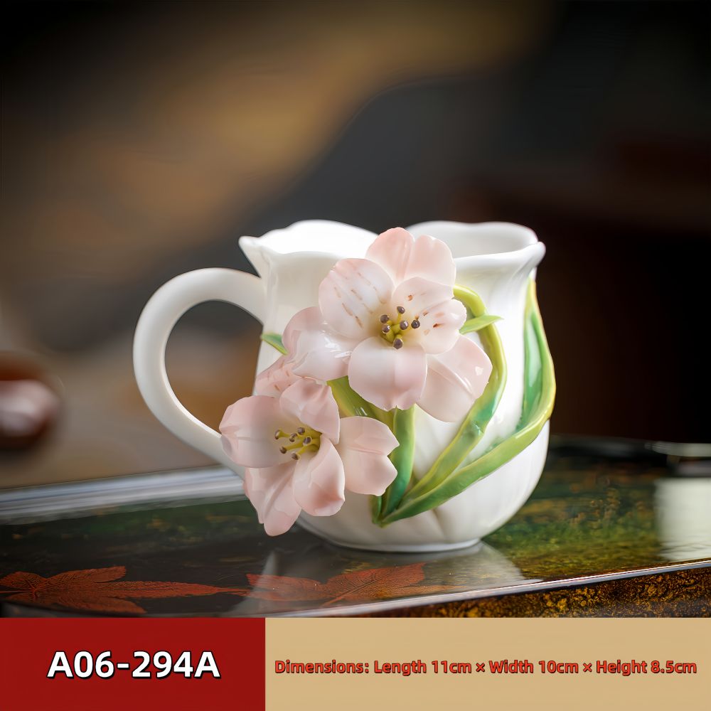 Intangible Cultural Heritage Hand-Pinched Flower Mug - A-29