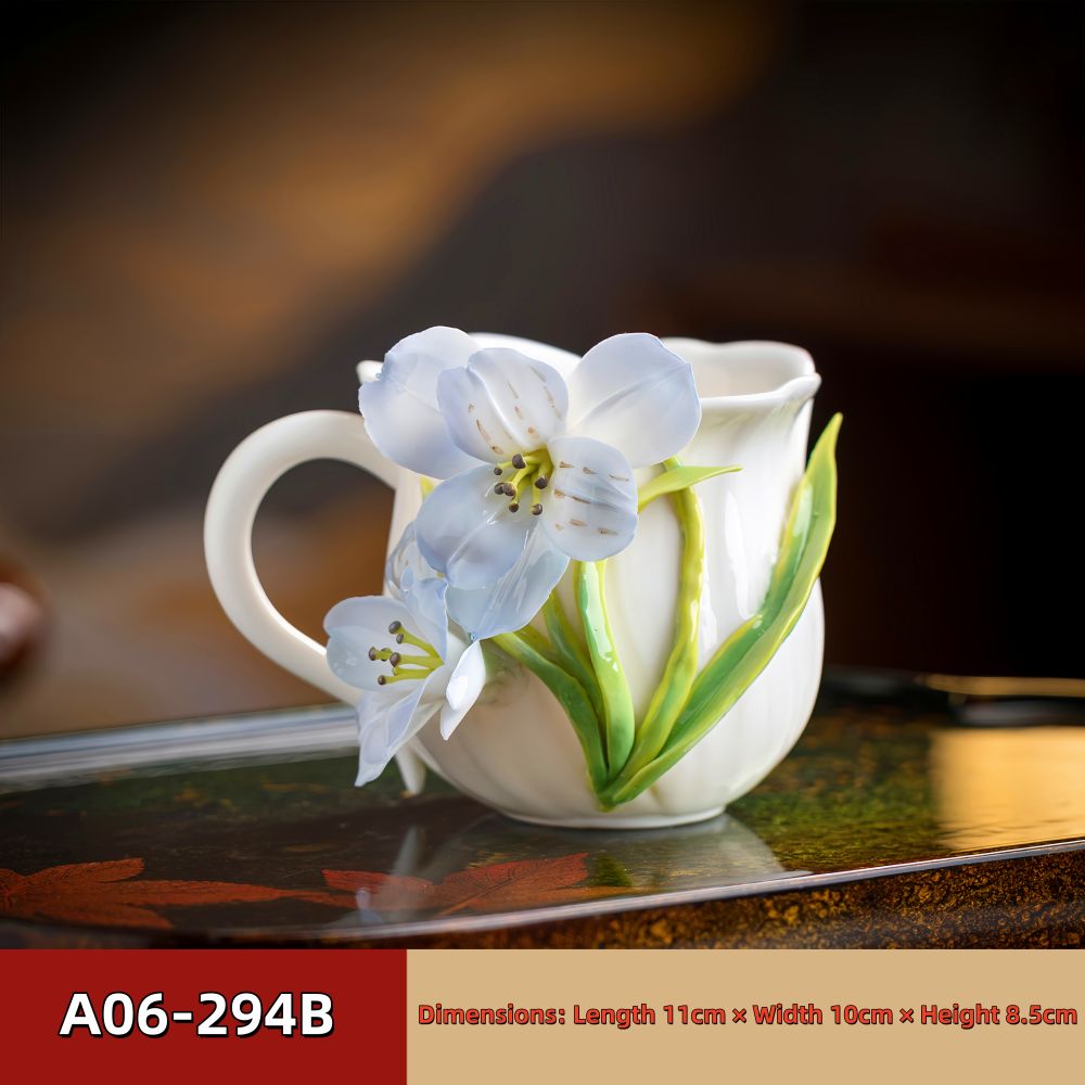 Intangible Cultural Heritage Hand-Pinched Flower Mug - A-29