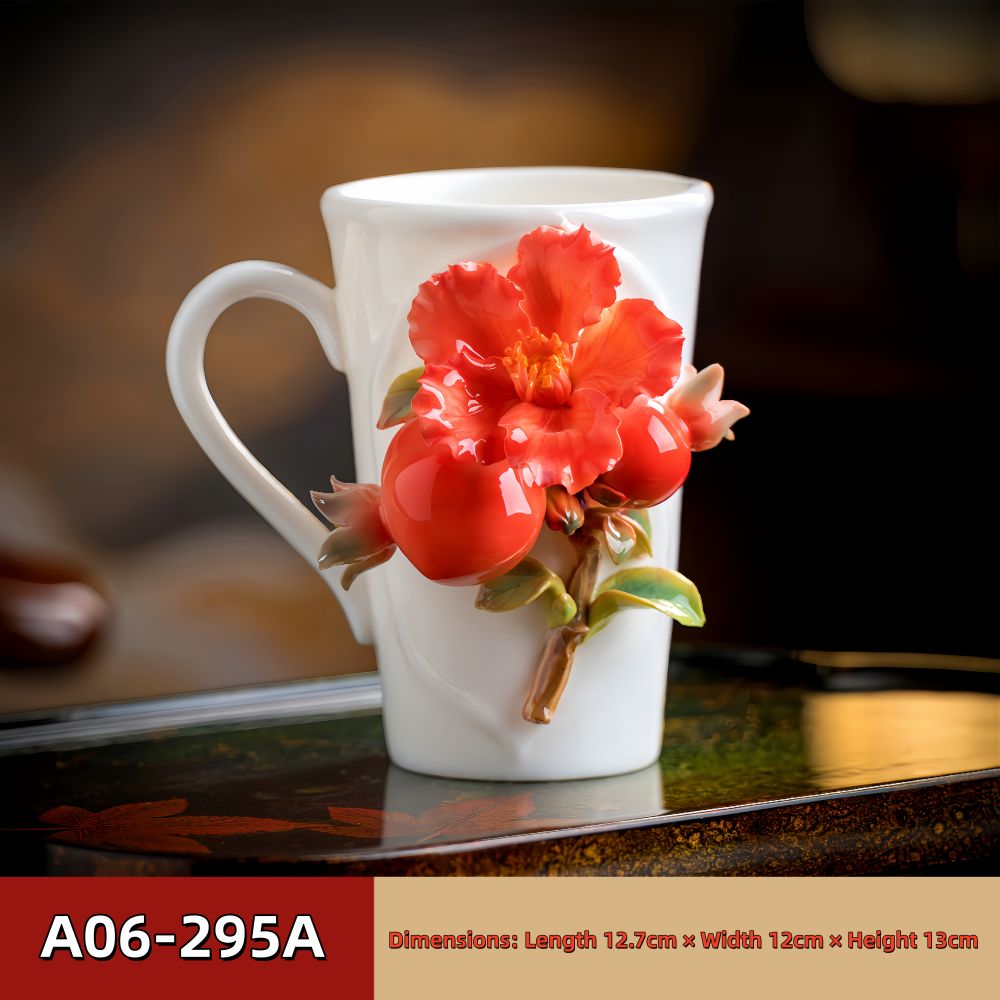 Intangible Cultural Heritage Hand-Pinched Flower Mug - A-29