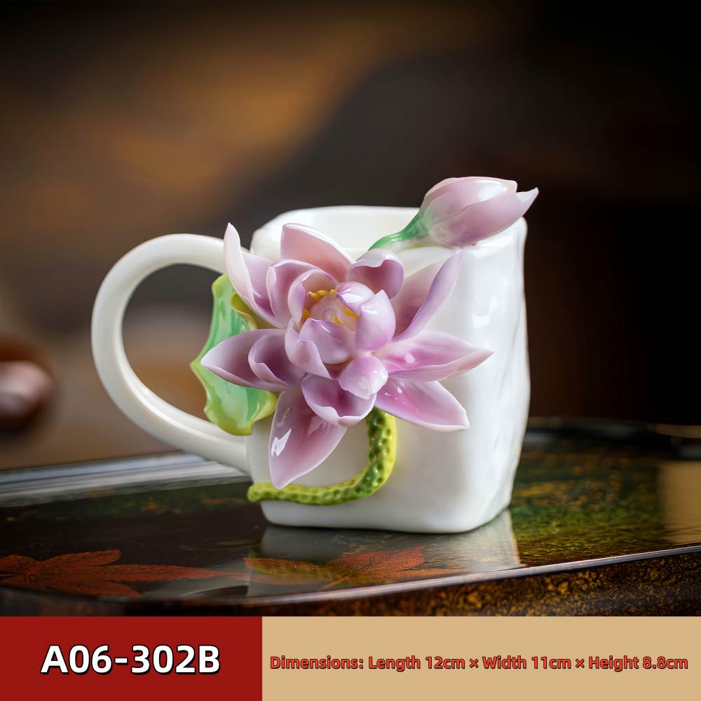 Intangible Cultural Heritage Hand-Pinched Flower Mug - A-30