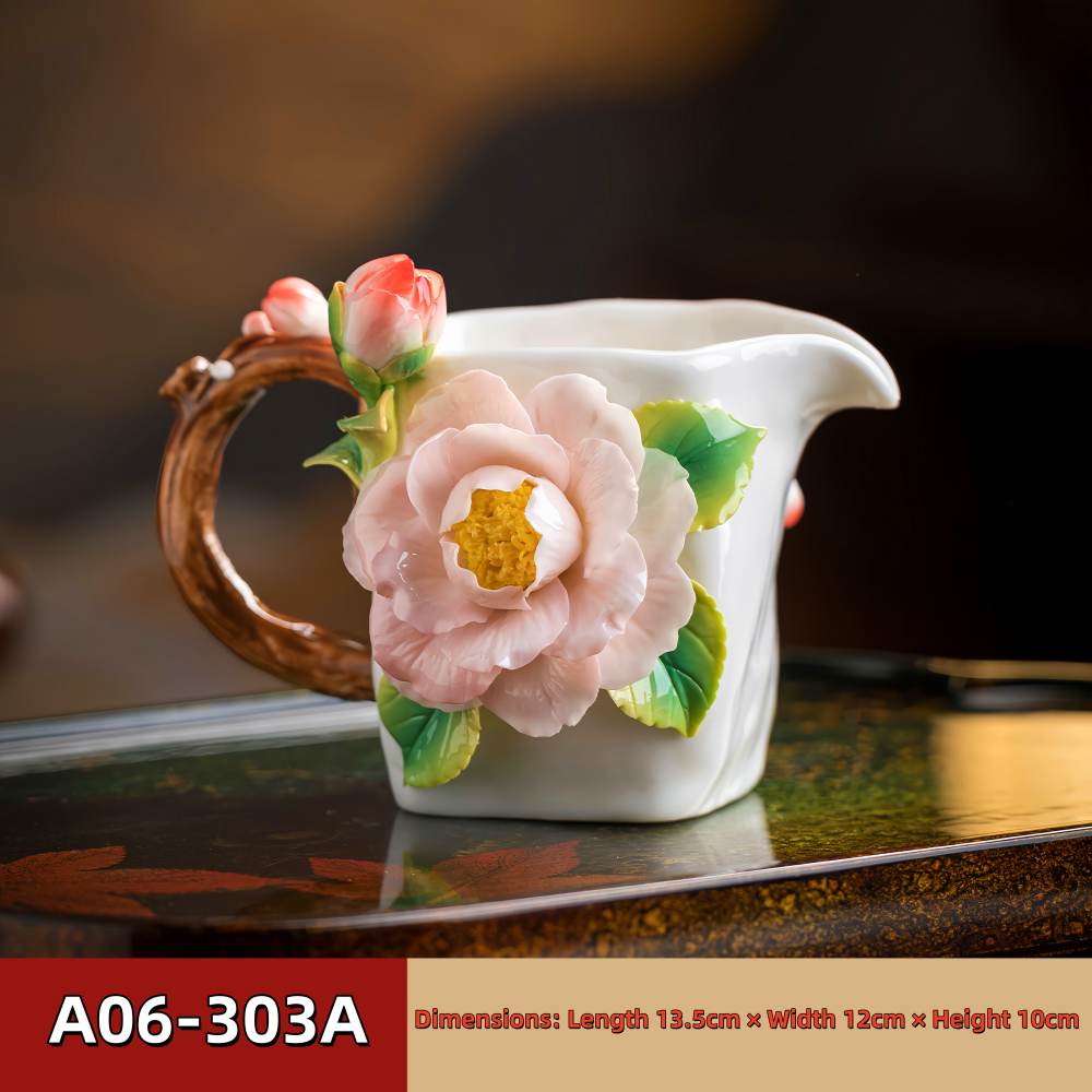 Intangible Cultural Heritage Hand-Pinched Flower Mug - A-30