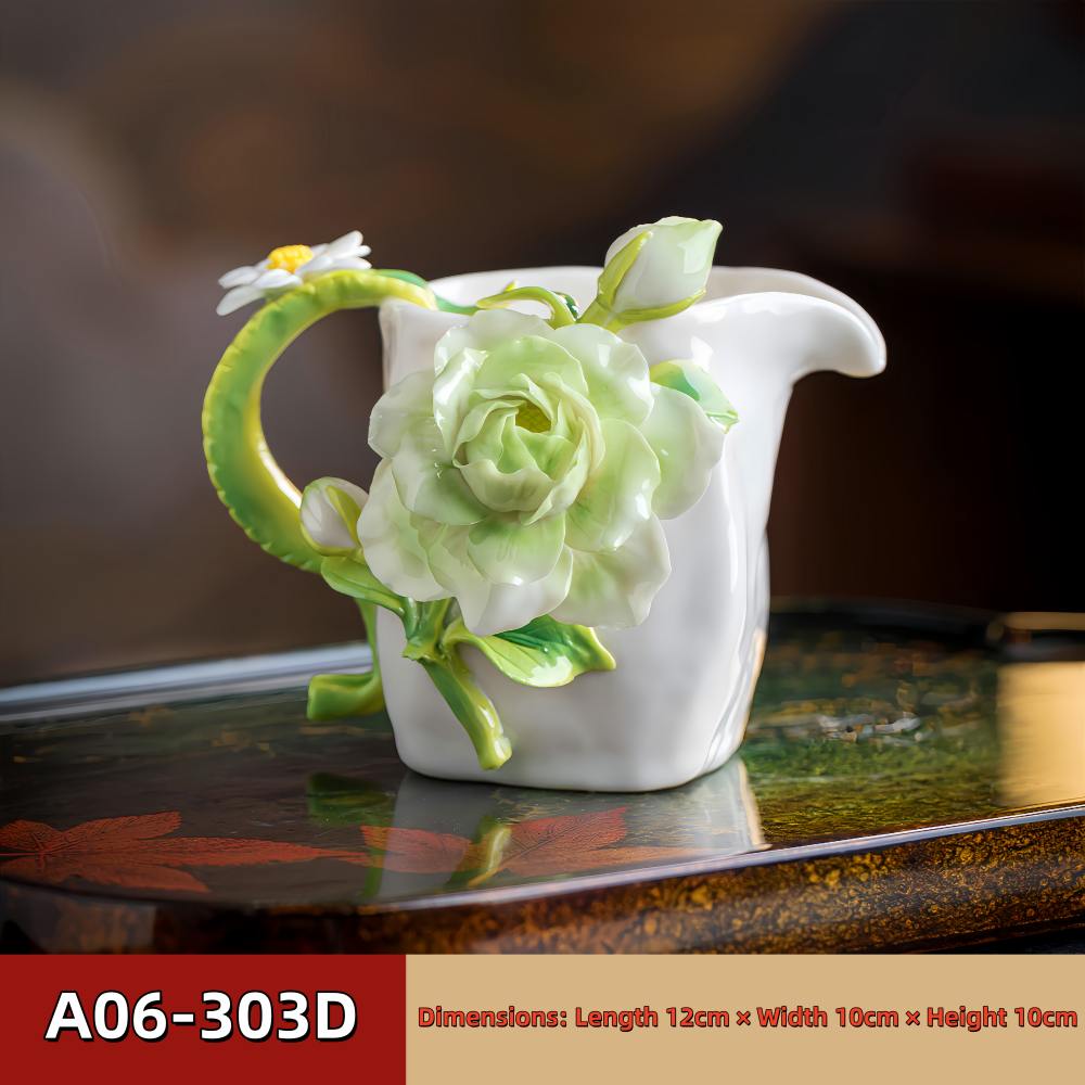 Intangible Cultural Heritage Hand-Pinched Flower Mug - A-30