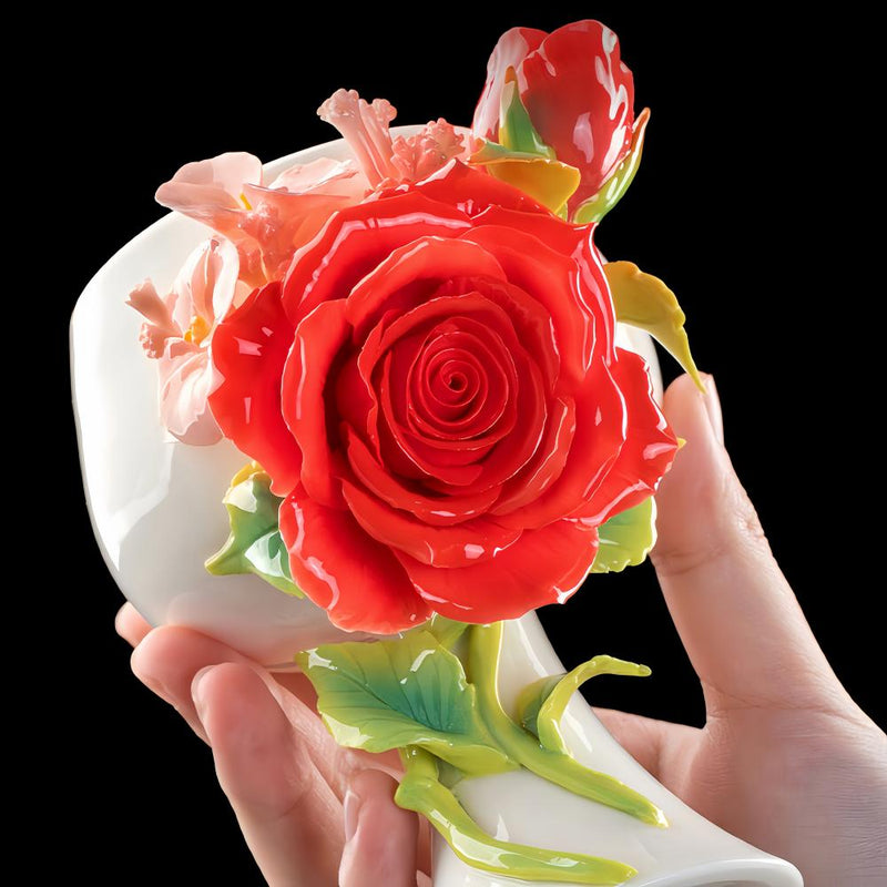 Intangible Cultural Heritage Hand-Pinched Flower Mug - A-25 Bestie Edition