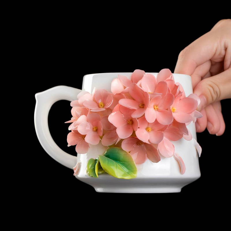 Intangible Cultural Heritage Hand-Pinched Flower Mug - A-27