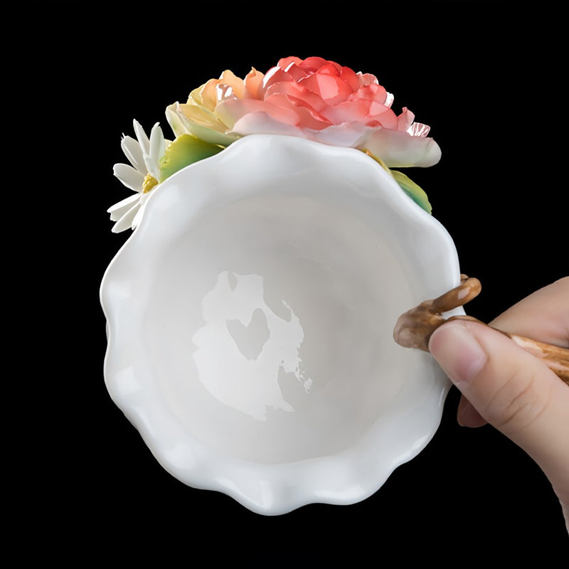 Intangible Cultural Heritage Hand-Pinched Flower Mug - A-29