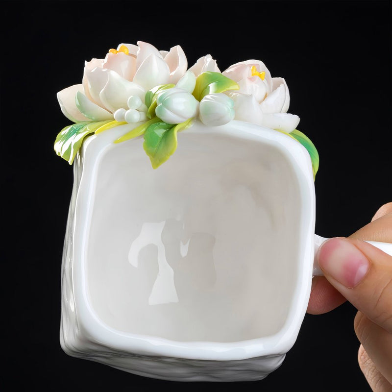 Intangible Cultural Heritage Hand-Pinched Flower Mug - A-30