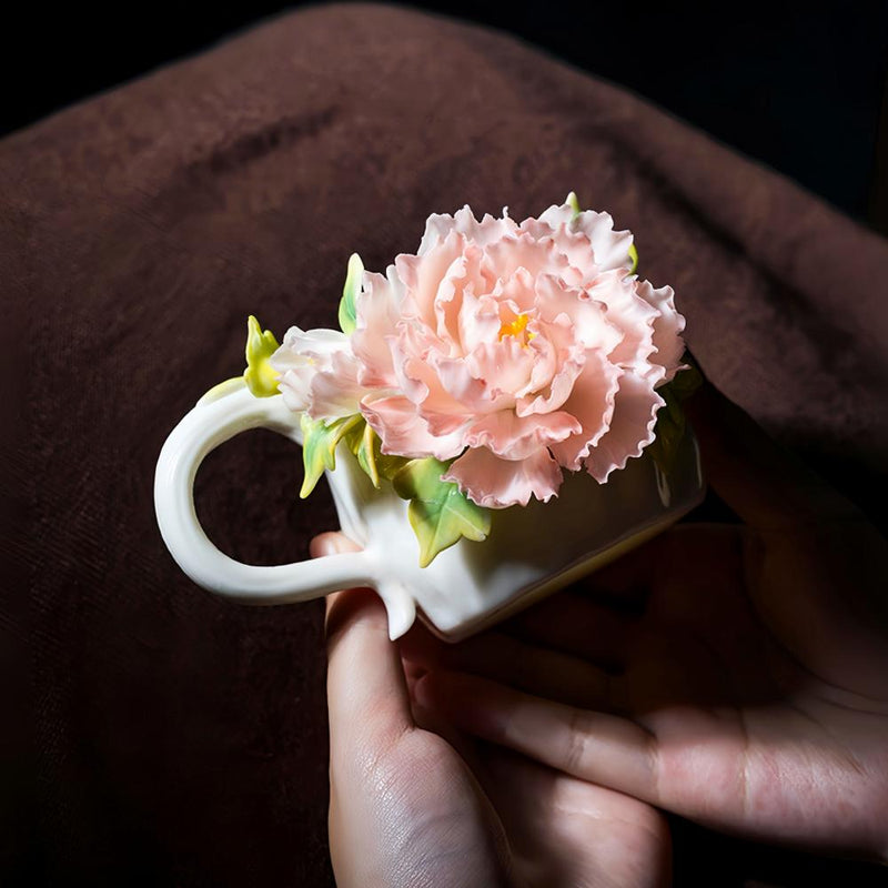 Intangible Cultural Heritage Hand-Pinched Flower Mug - A-17
