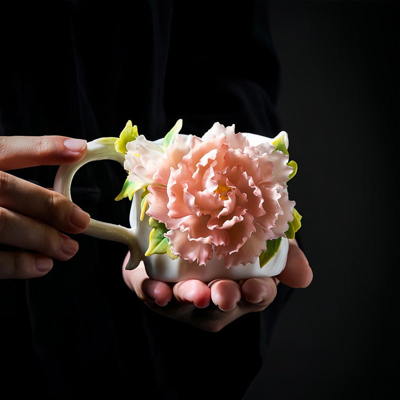 Intangible Cultural Heritage Hand-Pinched Flower Mug - A-17
