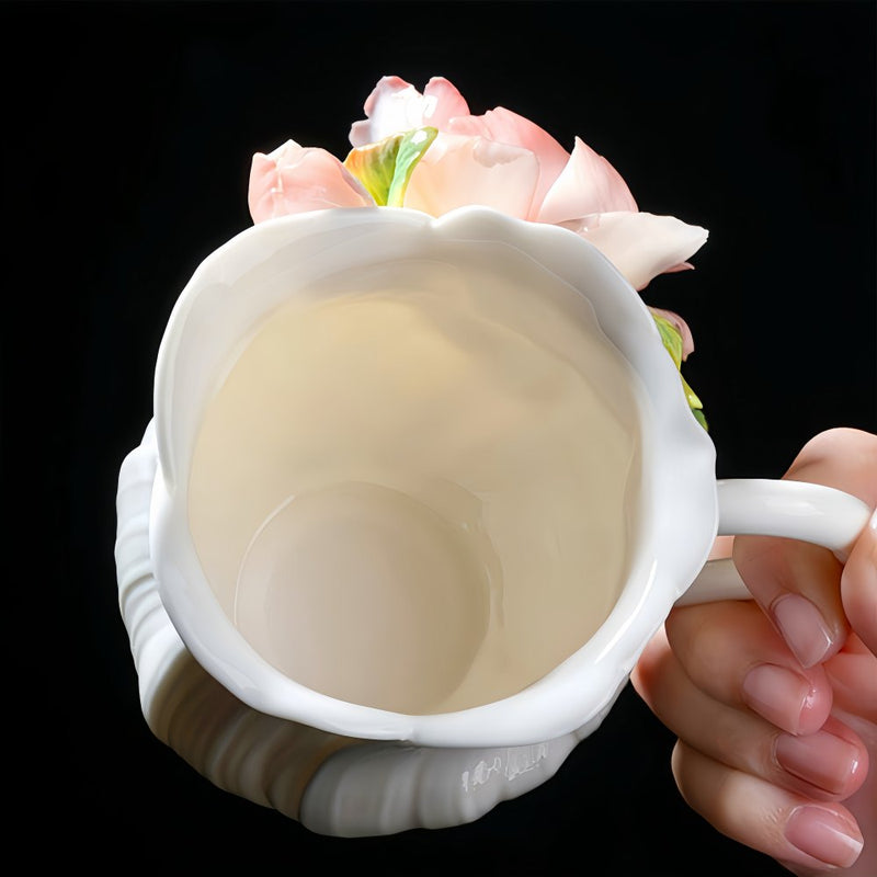 Intangible Cultural Heritage Hand-Pinched Flower Mug - A-20