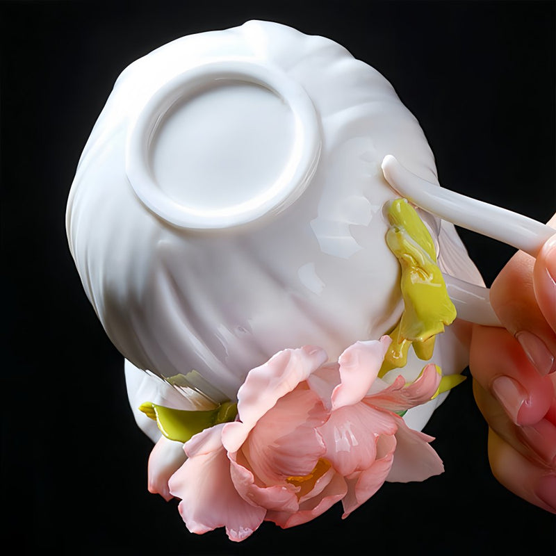 Intangible Cultural Heritage Hand-Pinched Flower Mug - A-20