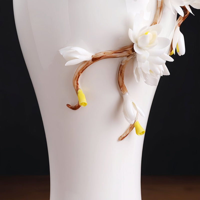 Intangible Cultural Heritage Hand-Pinched Flower Vase - Winter Jasmine (Underglaze) - A06-014A