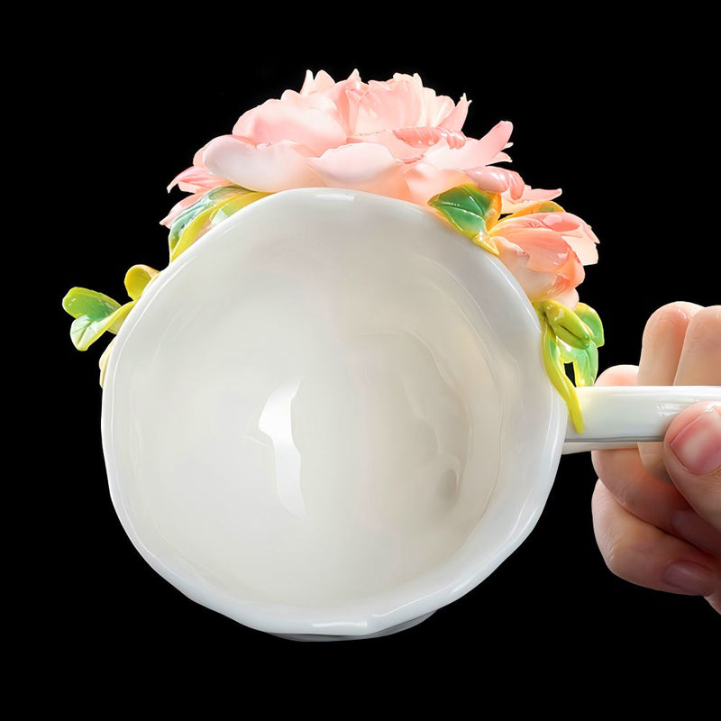 Intangible Cultural Heritage Hand-Pinched Flower Mug - A-22