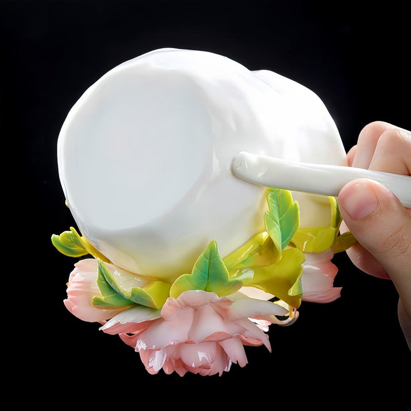Intangible Cultural Heritage Hand-Pinched Flower Mug - A-22