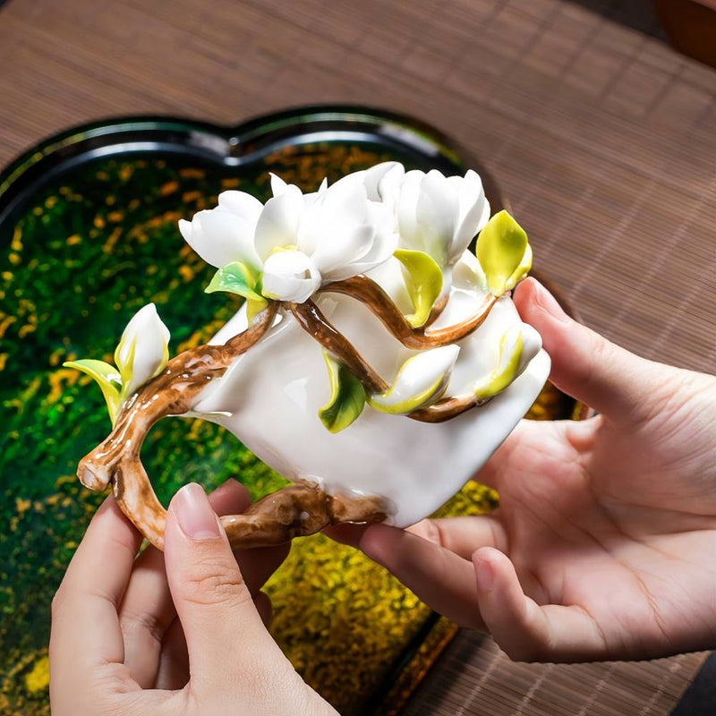 Intangible Cultural Heritage Hand-Pinched Flower Mug - A-22-1