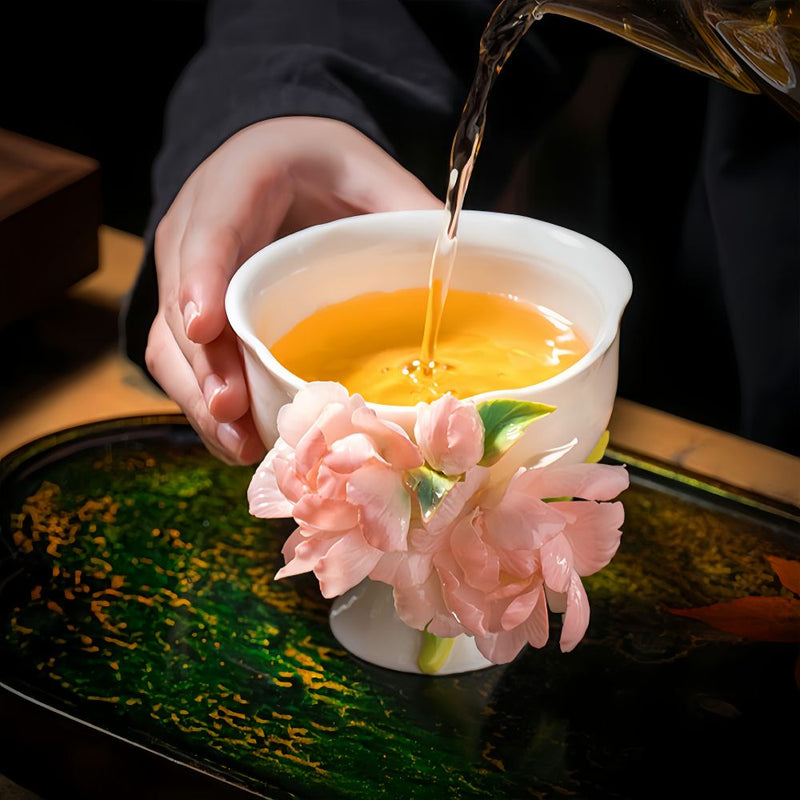 Intangible Cultural Heritage Hand-Pinched Flower Mug - A-23