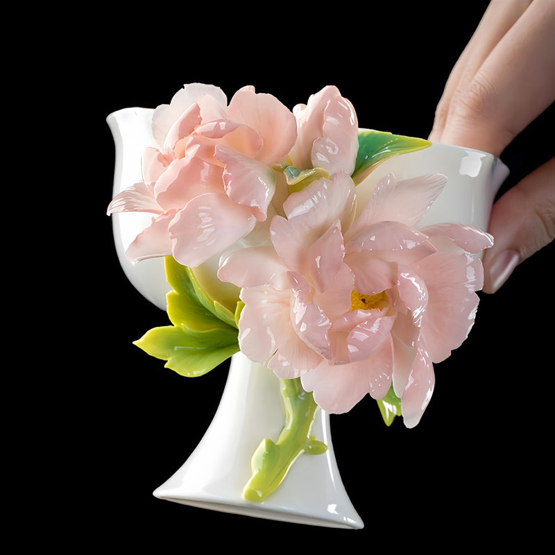 Intangible Cultural Heritage Hand-Pinched Flower Mug - A-23