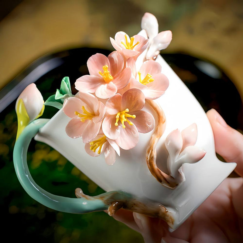 Intangible Cultural Heritage Hand-Pinched Flower Mug - A-24