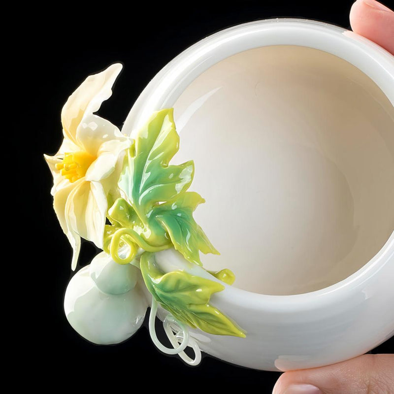 Intangible Cultural Heritage Hand-Pinched Flower Mug - A-25